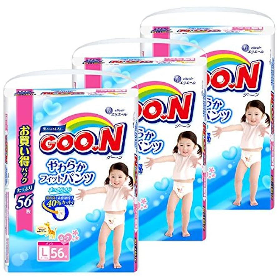 GOO.N おむつ Lサイズ 56枚×6パック グーン パンツ ぐんぐん吸収パンツ Lサイズ56枚 – エリエール